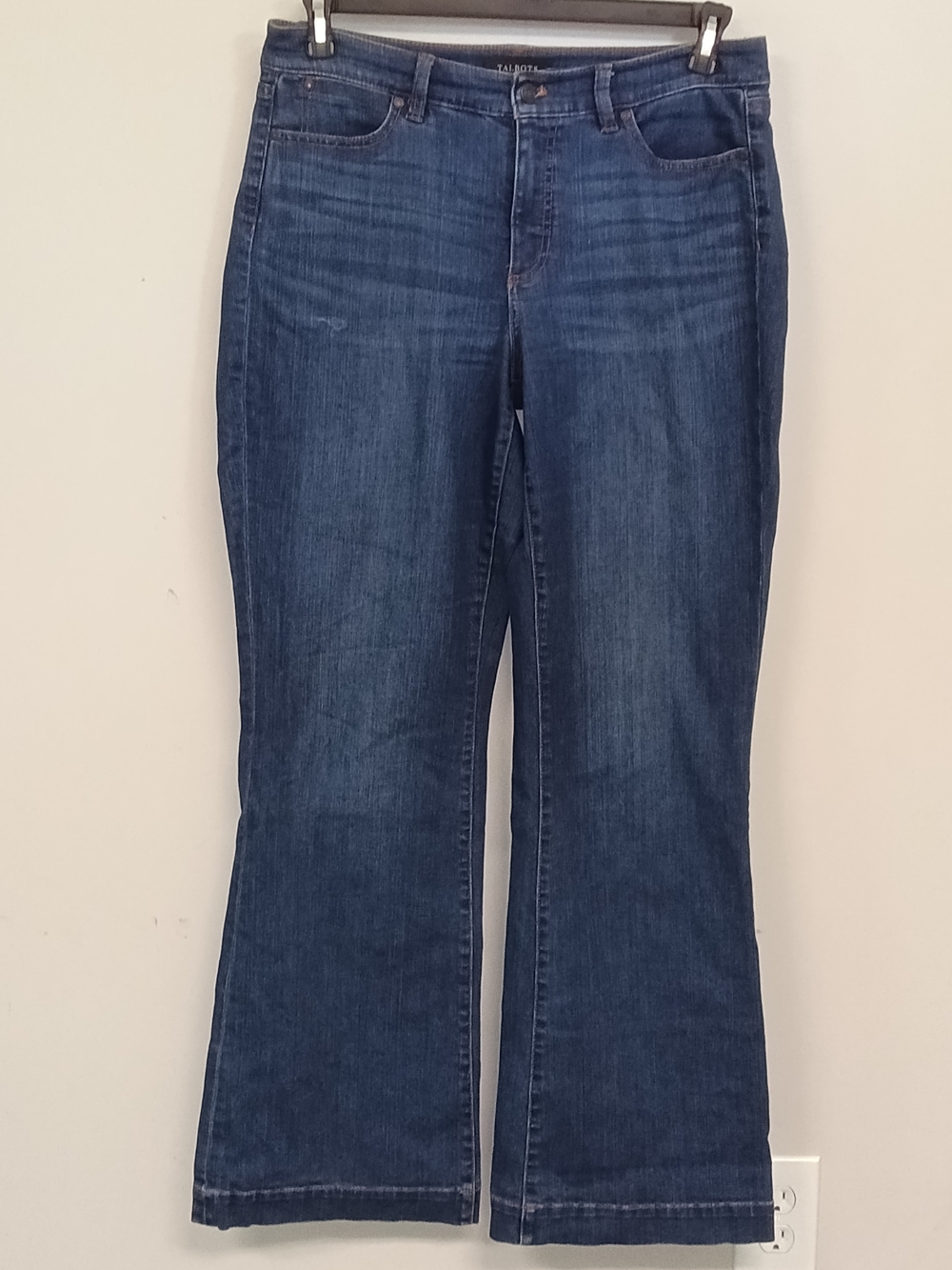 Talbots Flawless Five Pocket Curvy Flare High Rise Dark Wash Jeans Boho Hippie
